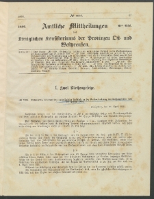 Amtliche Mittheilungen des Königlichen Konsistoriums der Provinzen Ost-und Westpreußen zu Königsberg i[n] Ostpr., 1886, Stück 6