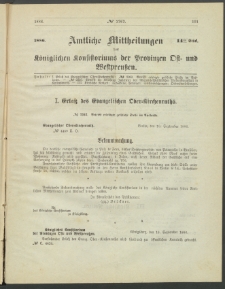 Amtliche Mittheilungen des Königlichen Konsistoriums der Provinzen Ost-und Westpreußen zu Königsberg i[n] Ostpr., 1886, Stück 14