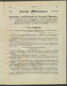 Amtliche Mittheilungen des Königlichen Konsistoriums der Provinz Ostpreußen., 1886, Stück 18