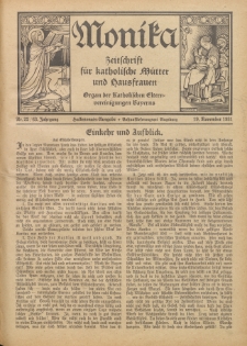 Monika : Zeitschrift für katholische Mütter und Hausfrauen, 1931 Jg. 63, Nr. 22