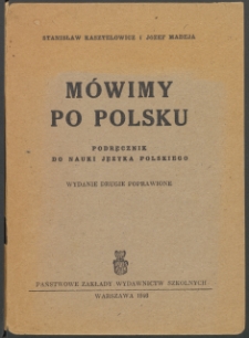 Mówimy po polsku : podręcznik do nauki języka polskiego