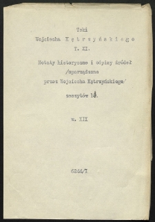 Teki Wojciecha Kętrzyńskiego, T. XI, zeszyt a