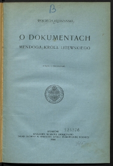 O dokumentach Mendoga króla litewskiego