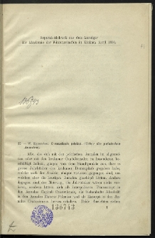 O rocznikach polskich = (Ueber die polnischen Annalen)