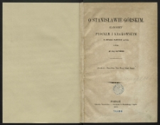 O Stanisławie Górskim, kanoniku płockim i krakowskim i jego dziełach