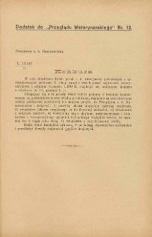 Dodatek do "Przeglądu Weterynarskiego" nr 12, [1901]