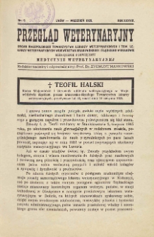 Przegląd Weterynaryjny : organ Małopolskiego Towarzystwa Lekarzy Weterynaryjnych i Tow. Lekarzy Weterynaryjnych Województwa Krakowskiego i Śląskiego w Krakowie : miesięcznik poświęcony medycynie weterynaryjnej, 1925 R. 38, nr 9