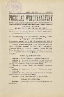 Przegląd Weterynaryjny : organ Małopolskiego Towarzystwa Lekarzy Weterynaryjnych i Tow. Lekarzy Weterynaryjnych Województwa Krakowskiego i Śląskiego w Krakowie : miesięcznik poświęcony medycynie weterynaryjnej, 1926 R. 39, nr 5