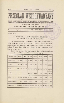 Przegląd Weterynaryjny : organ Małopolskiego Towarzystwa Lekarzy Weterynaryjnych i Tow. Lekarzy Weterynaryjnych Województwa Krakowskiego i Śląskiego w Krakowie : miesięcznik poświęcony medycynie weterynaryjnej, 1927 R. 40, nr 9