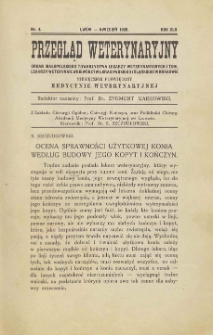 Przegląd Weterynaryjny : organ Małopolskiego Towarzystwa Lekarzy Weterynaryjnych i Tow. Lekarzy Weterynar. Województwa Krakowskiego i Śląskiego w Krakowie : miesięcznik poświęcony medycynie weterynaryjnej, 1929 R. 42, nr 4
