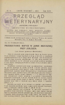 Przegląd Weterynaryjny : miesięcznik poświęcony medycynie weterynaryjnej : wychodzi przy współpracy grona profesorów Akademjii Medycyny Weterynaryjnej i Lwowskiego Koła Zrzeszenia Lekarzy Weterynaryjnych Rzeczypospolitej Polskiej we Lwowie, 1933 R. 46, nr 9