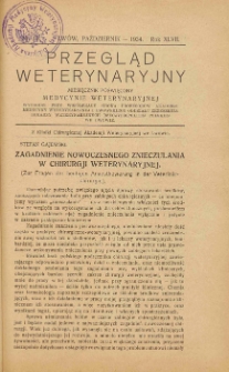 Przegląd Weterynaryjny : miesięcznik poświęcony medycynie weterynaryjnej : wychodzi przy współpracy grona profesorów Akademji Medycyny Weterynaryjnej i Lwowskiego Oddziału Zrzeszenia Lekarzy Weterynaryjnych Rzeczypospolitej Polskiej we Lwowie, 1934 R. 47, nr 10
