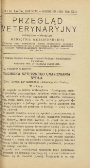 Przegląd Weterynaryjny : miesięcznik poświęcony medycynie weterynaryjnej : wychodzi przy współpracy grona profesorów Akademii Medycyny Weterynaryjnej i Lwowskiego Koła Zrzeszenia Lekarzy Weterynaryjnych Rzeczypospolitej Polskiej we Lwowie, 1936 R. 49, nr 11 i 12