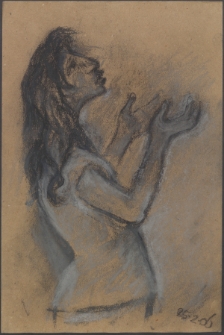 [Kobieta z uniesionymi dłońmi]