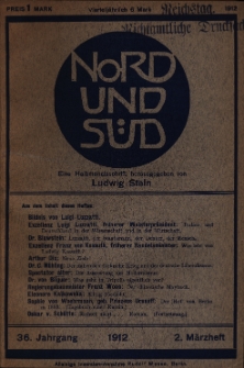 Nord und Süd : deutsche Halbmonastsschrift, 1912 Jg. 36, Bd. 140, Heft 450