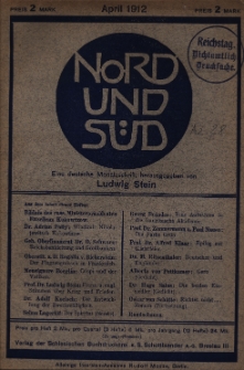 Nord und Süd : eine deutsche Monatsschrift, 1912 Jg. 36, Bd. 141, Heft 451