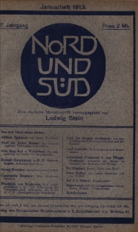 Nord und Süd : eine deutsche Monatsschrift, 1913 Jg. 37, Bd. 144, Heft 460