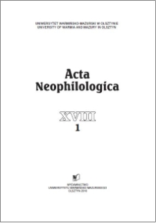 Acta Neophilologica XVIII (1), 2016