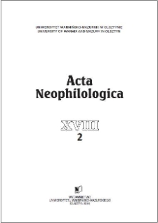 Acta Neophilologica XVIII (2), 2016