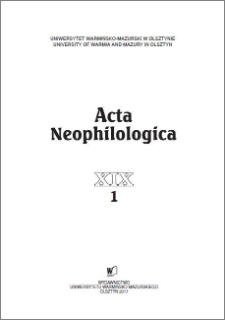 Acta Neophilologica XIX (1), 2017