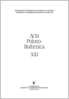 Acta Polono-Ruthenica XXI, 2016