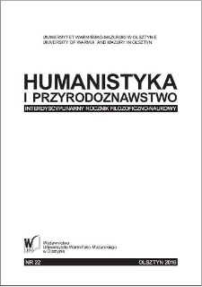 Humanistyka i Przyrodoznawstwo 22, 2016