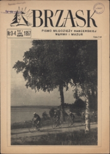 Brzask : pismo młodzieży harcerskiej Warmii i Mazur, 1957 (R. 1), nr 3/4