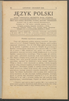 Język Polski, 1926, nr 6