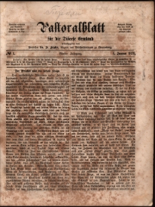 Pastoralblatt für die Diözese Ermland, 1873, nr 1