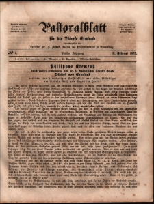 Pastoralblatt für die Diözese Ermland, 1873, nr 4