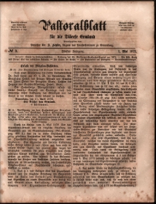 Pastoralblatt für die Diözese Ermland, 1873, nr 9