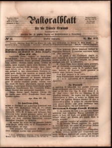 Pastoralblatt für die Diözese Ermland, 1873, nr 10