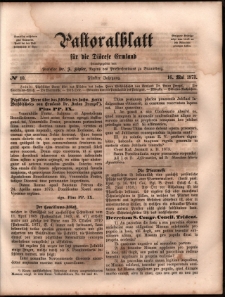 Pastoralblatt für die Diözese Ermland, 1873, nr 10