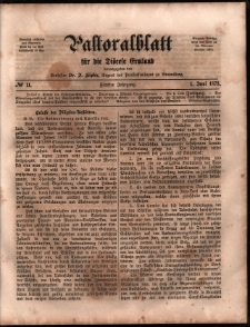 Pastoralblatt für die Diözese Ermland, 1873, nr 11