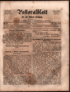 Pastoralblatt für die Diözese Ermland, 1873, nr 12