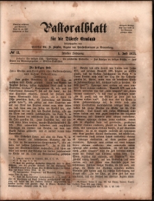 Pastoralblatt für die Diözese Ermland, 1873, nr 13