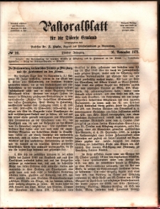 Pastoralblatt für die Diözese Ermland, 1873, nr 22