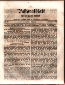 Pastoralblatt für die Diözese Ermland, 1873, nr 23