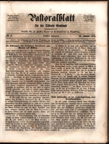 Pastoralblatt für die Diözese Ermland, 1874, nr 2