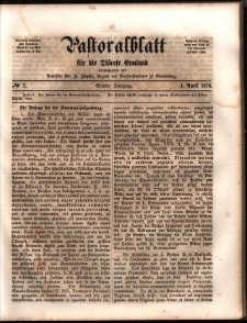Pastoralblatt für die Diözese Ermland, 1874, nr 7