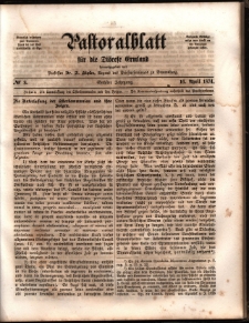 Pastoralblatt für die Diözese Ermland, 1874, nr 8