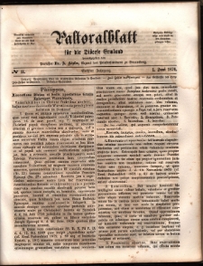 Pastoralblatt für die Diözese Ermland, 1874, nr 11
