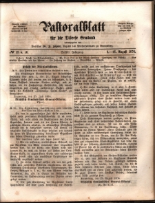 Pastoralblatt für die Diözese Ermland, 1874, nr 15-16