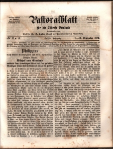 Pastoralblatt für die Diözese Ermland, 1874, nr 17-18