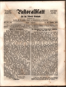 Pastoralblatt für die Diözese Ermland, 1874, nr 19-20