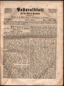 Pastoralblatt für die Diözese Ermland, 1875, nr 2-3