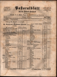 Pastoralblatt für die Diözese Ermland, 1875, nr 5