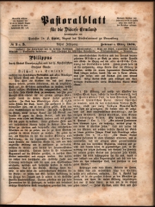 Pastoralblatt für die Diözese Ermland, 1876, nr 2-3
