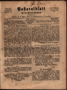 Pastoralblatt für die Diözese Ermland, 1876, nr 5