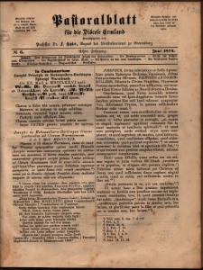 Pastoralblatt für die Diözese Ermland, 1876, nr 6